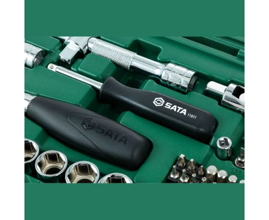 Набор торцевых головок Sata 60 предметов под вороток 1/2 дюйма метрический 09007 – изображение 3