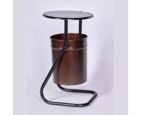 Уличная урна ПРОФМЕТСТИЛЬ металлическая, коричневый металлик, с крышкой 391 – изображение 3