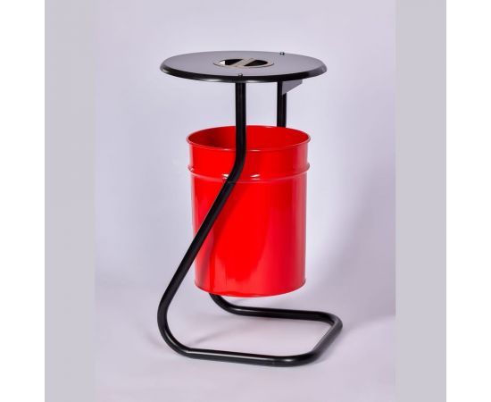 Металлическая уличная урна ПРОФМЕТСТИЛЬ красная, с пепельницей 608 – изображение 3