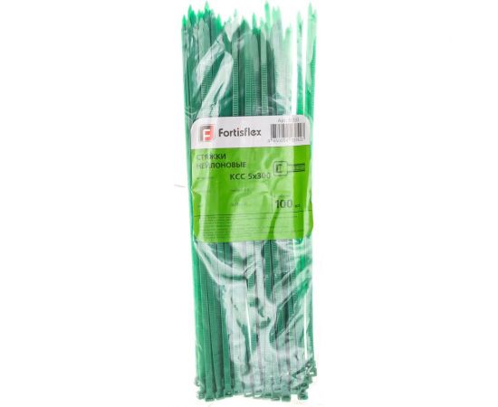 Нейлоновые стяжки FORTISFLEX КСС 5х300 зеленый 100 штук 61333 – изображение 3