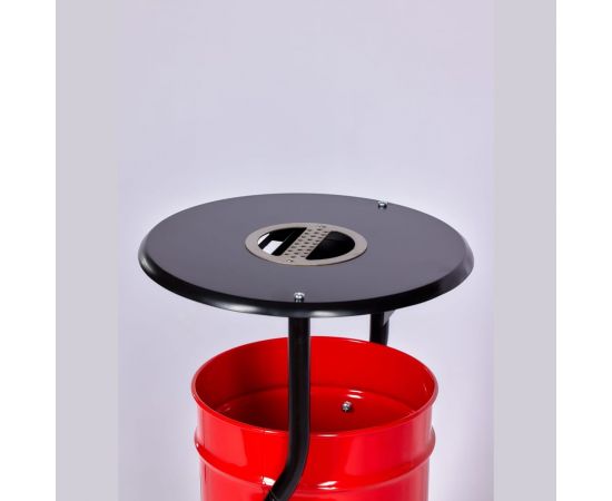 Металлическая уличная урна ПРОФМЕТСТИЛЬ красная, с пепельницей 608 – изображение 4