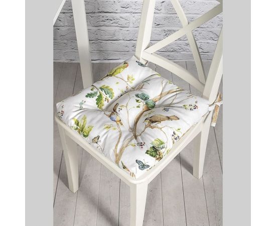 Подушка на стул Altali на завязках, ортопедическая, хлопковая, 40х40 см, коллекция Лесная прогулка 705-2147/2 – изображение 4
