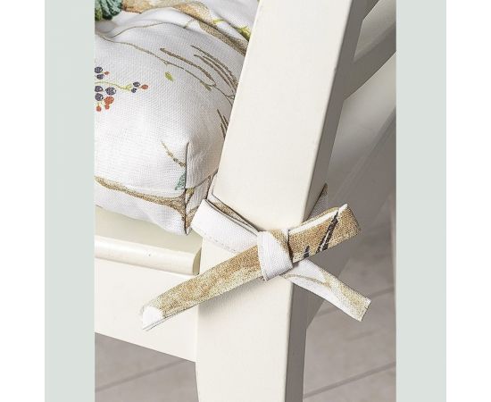 Подушка на стул Altali на завязках, ортопедическая, хлопковая, 40х40 см, коллекция Лесная прогулка 705-2147/2 – изображение 5