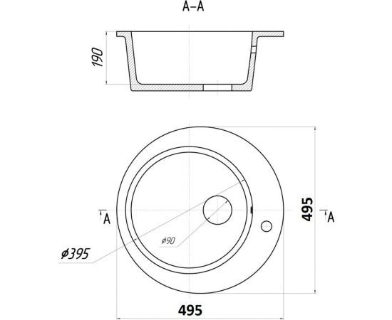 Кухонная мойка Gerhans A 04 18 БЕЛЫЙ /БЕЛАРУСЬ/ 495х495 мм А04-18 – изображение 5