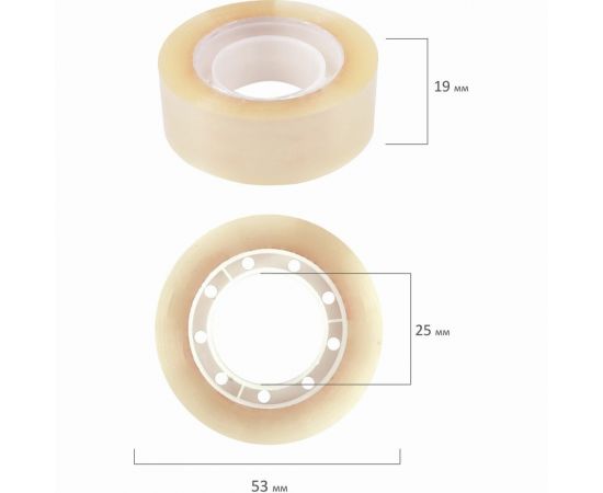 Канцелярские клейкие ленты ОФИСМАГ 19 мм х 33 м, 4 шт., прозрачные, гарантированная длина 223127 – изображение 6