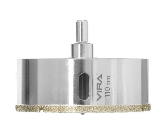 Коронка алмазная по керамике 110 мм, трехгранный хвостовик VIRA 559519 