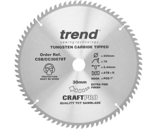 Пильный диск 305 мм 78 зубьев TREND CSB/CC30578T 