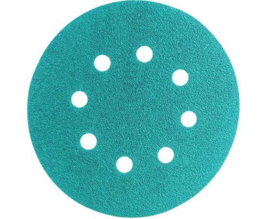 Круг шлифовальный FILM L312TV (100 шт; 125 мм; на липучке; 8 отв; зелёный; P80) SUNMIGHT 53206 