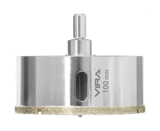 Коронка алмазная по керамике 100 мм, трехгранный хвостовик VIRA 559518 