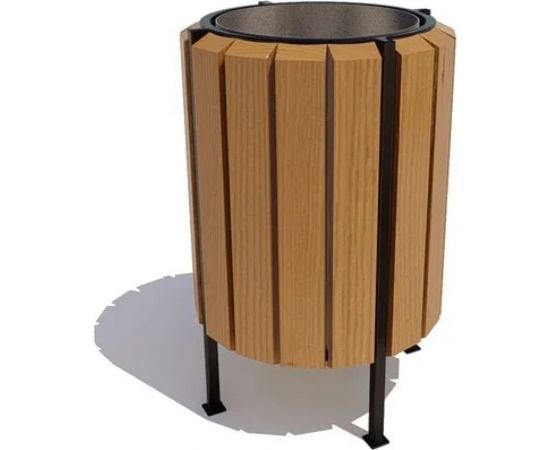 Уличная урна 7 скамеек Гео, сосна, дуб 67040/ГЕО/9005/С_ДУБ 