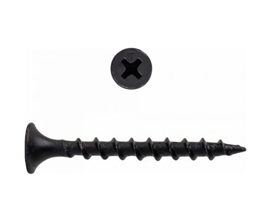 Саморез по дереву для гкл КВАДРА черный, PH2, редкая резьба, 3.5x32 yп. 20 шт. 350321208120 