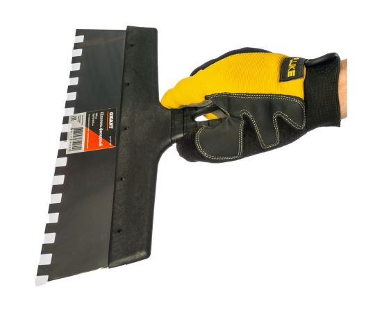 Фасадный шпатель Gigant 300 мм зуб 10х10 мм из нержавеющей стали с пластиковой ручкой SPT 026 – изображение 2