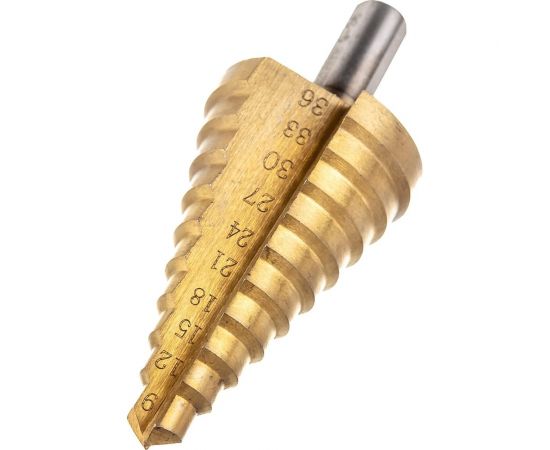 Сверло по металлу ступенчатое (9-36 мм; 10 ступеней; TiN) SKRAB 30165 – изображение 2