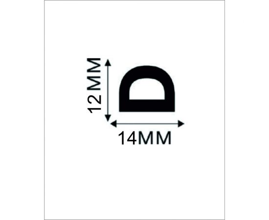 Уплотнитель VETTORE профиль D 12x14 мм, 40 м, Black черный 20456 – изображение 3