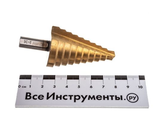 Сверло по металлу ступенчатое (9-36 мм; 10 ступеней; TiN) SKRAB 30165 – изображение 3