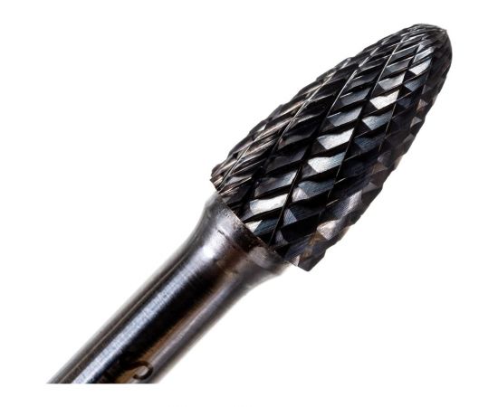 Бор-фреза твердосплавная гиперболическая со сферическим торцем F1020 10 мм, хв-к 6 мм SOVIS 15629 – изображение 4