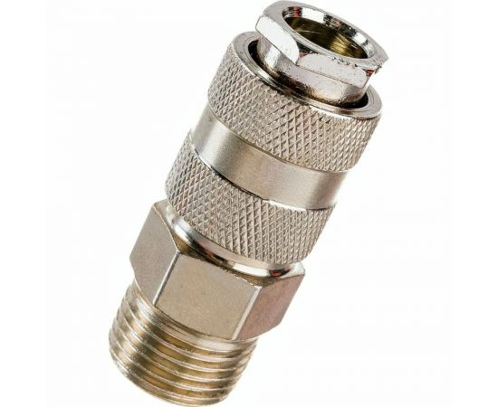 Быстросъемное соединение автомат наружная резьба 1/2" - рапид для компрессора Pegas pneumatic 3204 – изображение 4