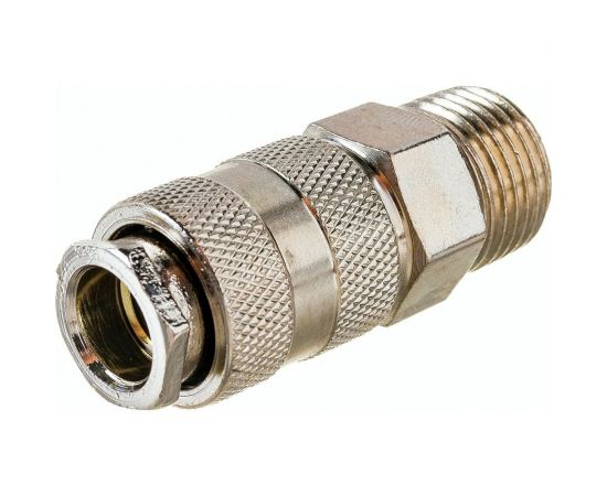 Быстросъемное соединение автомат наружная резьба 1/2" - рапид для компрессора Pegas pneumatic 3204 – изображение 6