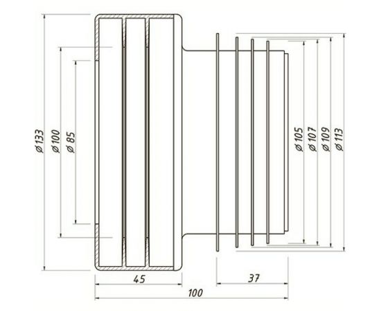 Сантехническая манжета для унитаза Профитт канализационная, прямая 2227725 – изображение 7