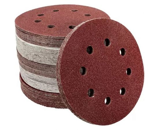 Диск абразивный на липучке 8 отверстий, 125 мм, Р100, 100 шт Strong СТУ-20100100 