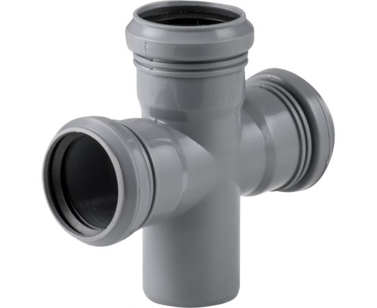 Канализационная одноплоскостная крестовина 50/50/50, 87 градусов, серый 36527 