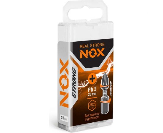 Бита торсионная STRONG (25 шт; PH2х25 мм; бокс; C6.3) NOX 336225 