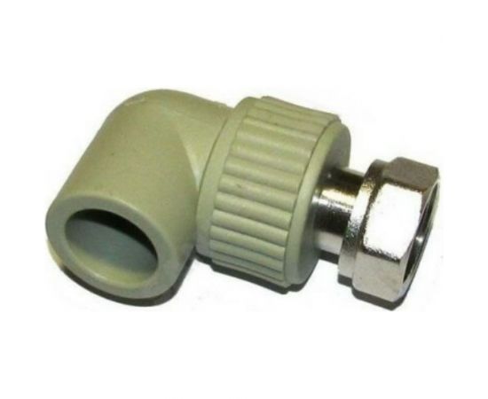 Угольник RTP с накидной гайкой на металлическом штуцере D20х3/4 мм, серая 15830 