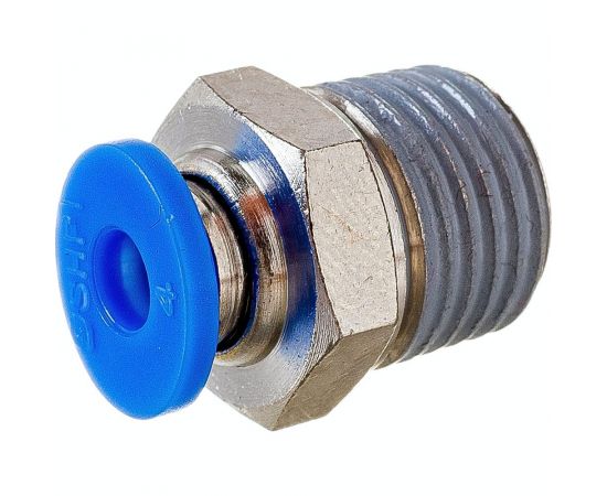 Фитинг цанговый прямой с наружной резьбой 1/4M для трубки диаметром 4 мм SHPI PC 04-R02 