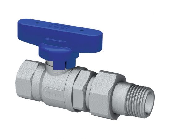 Хромированный шаровой кран FAR 3/4 ВР-американка, бабочка, синий FS 3079 34BC 