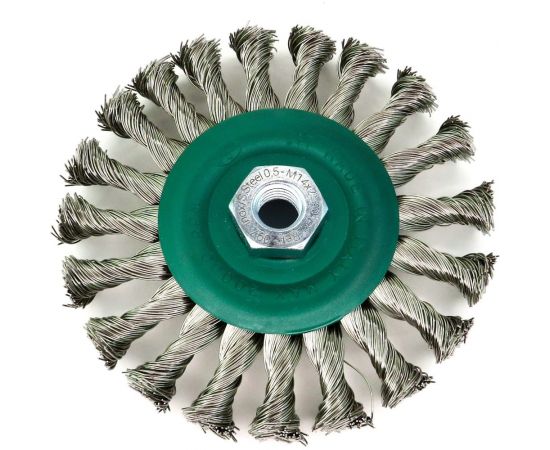 Щетка дисковая жгутовая для УШМ 125x12 мм, M14, проволока нерж. сталь 0.50 мм SIT 2097 