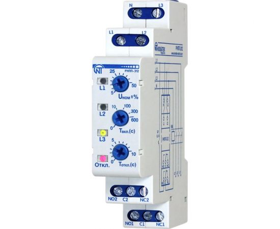 Реле напряжения, перекоса и последовательности фаз Новатек-Электро РНПП-312 3425600312 