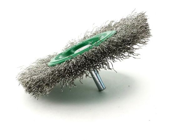 Щетка дисковая для дрели 100x12 мм, хв-к 6 мм, проволока гофрированная нерж. сталь 0.30 мм SIT 0979 