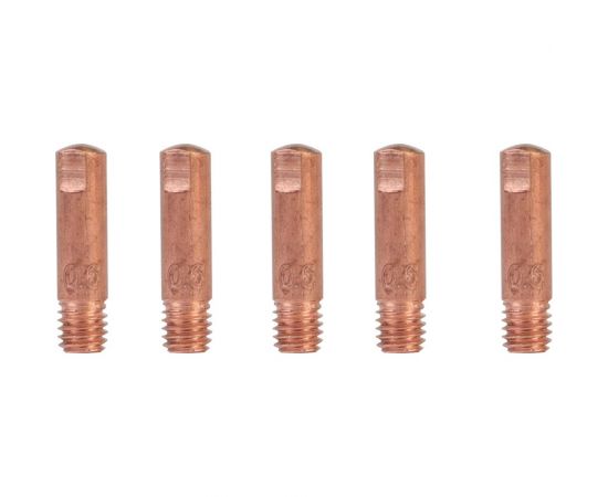 Наконечник контактный для горелки MIG 5 шт, М6x25, под проволоку 0.6 мм Patriot 605001810 