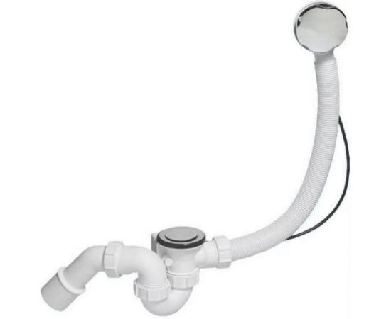 Слив-перелив McAlpine с автопереливом, L575 х 34 мм, нержавеющая сталь 70 мм сливной пробкой, MRB2C-PB 