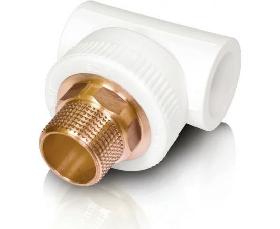 Комбинированный тройник Blue Ocean полипропиленовый, резьбовой НР - 40х1 под ключ PPRF/ETT(W)-40х1 