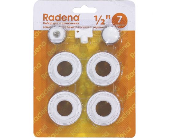 Набор для подключения Radena CN-RA 7 предметов (перех.1х1/2 лев,пр.- по 2 шт, загл, кр.Маевск, ключ) 011090101 
