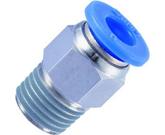 Фитинг цанговый прямой с наружной резьбой 6x1M для трубки диаметром 6 мм SHPI PC 06-M6 
