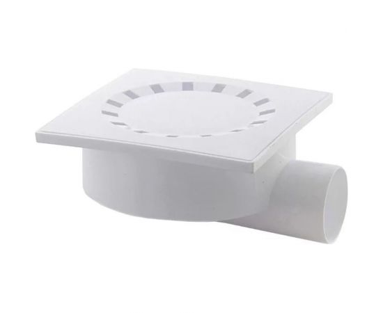 Горизонтальный трап RTP с сухим затвором с поплавком, белый D 50 мм, 150х150 36578 