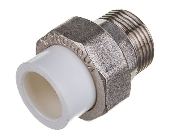 Комбинированная разъемная муфта (американка) PRO AQUA PP-R НР белая d-20 мм 3/4" PA21010b – изображение 2