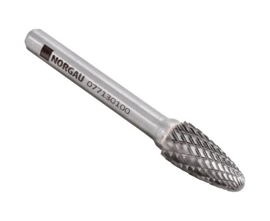 Борфреза твердосплавная форма F (10х20 мм; хвостовик 6 мм) NORGAU 077130100 – изображение 3
