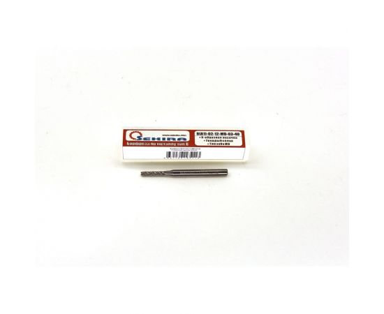 Бор-фреза твердосплавная цилиндрическая с торцом B1-02-12-MD-03-40 Х-образная насечка по металлу Sekira 00-00017670 – изображение 3