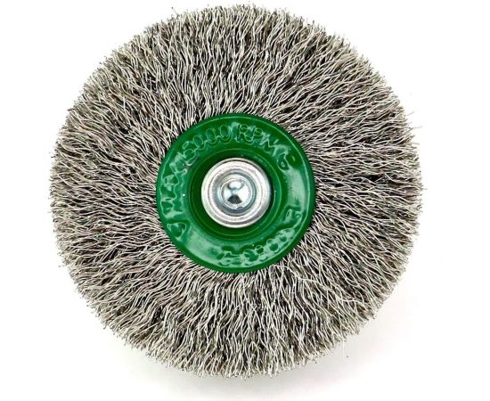 Щетка дисковая для дрели 70x12 мм, хв-к 6 мм, проволока гофрированная нержавеющая сталь 0.30 мм SIT 0973 – изображение 4