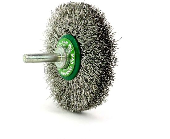 Щетка дисковая для дрели 70x12 мм, хв-к 6 мм, проволока гофрированная нержавеющая сталь 0.30 мм SIT 0973 – изображение 6