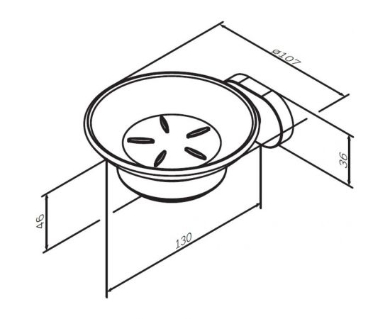 Стеклянная мыльница с настенным держателем, хром AM.PM A7434200 – изображение 6