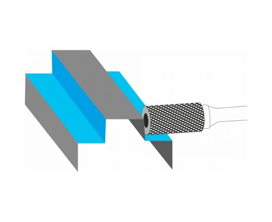 Бор-фреза твердосплавная цилиндрическая с торцом B1-02-12-MD-03-40 Х-образная насечка по металлу Sekira 00-00017670 – изображение 8