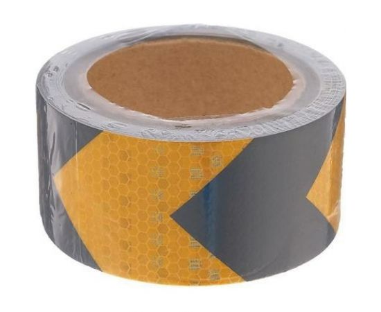 Светоотражающая самоклеящаяся лента СИМАЛЕНД черно-желтая, 5 см х 5 м 5155977 