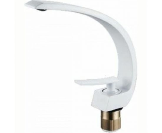 Смеситель для раковины OUTE однорычажное управление из латуни, белый T703K 