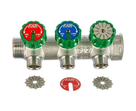 Регулирующий коллектор FAR 1" ВР-НР с 3 отв. 1/2" НР межосев. 45 мм FK 3822 112 