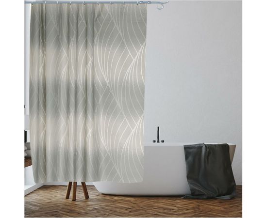 Штора для ванной комнаты PERFECTO LINEA Secret 180x180 см, с кольцами, жемчужная 36-118006 