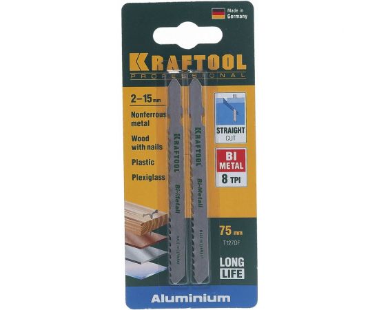 Полотно 2 шт. (75 мм; шаг 3 мм) по металлу для электролобзика KRAFTOOL 159556-3 